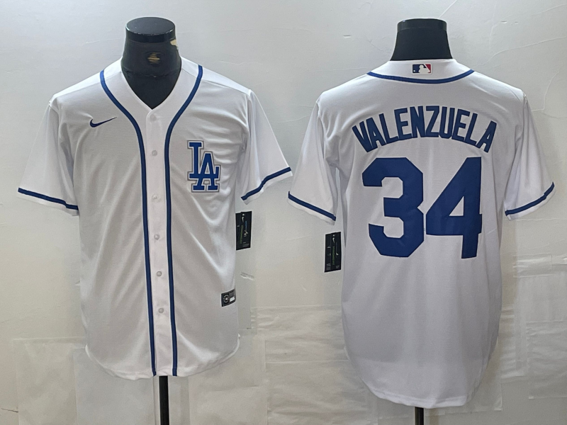 Men's Los Angeles Dodgers Fernando Valenzuela #34 White Limited Jersey